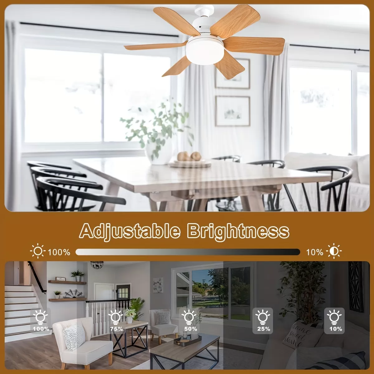 LightFlower™ leseni stropni ventilator LED (vtičnica E27)