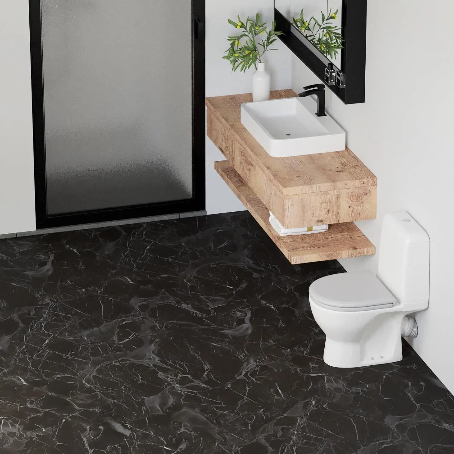 MarbleLux™ samolepilne talne nalepke z marmor­nim vzorcem - 10m x 60cm (6m²)