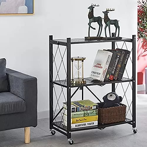 MaxRack™ mobilni kovinski zložljivi regal za shranjevanje - 3 ravni