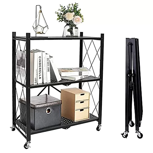 MaxRack™ mobilni kovinski zložljivi regal za shranjevanje - 3 ravni